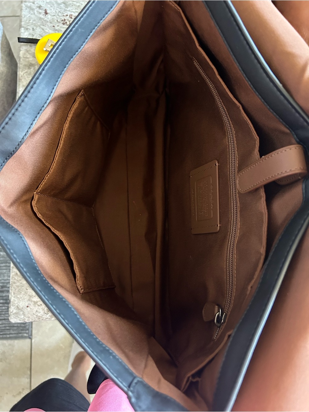 Coach Brown Signature Canvas Briefcase with Black Leather Trim - Picture 14 of 14